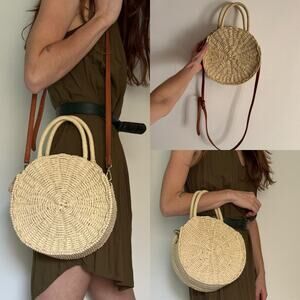 Woven Round Crossbody Bag MMS Design Studio